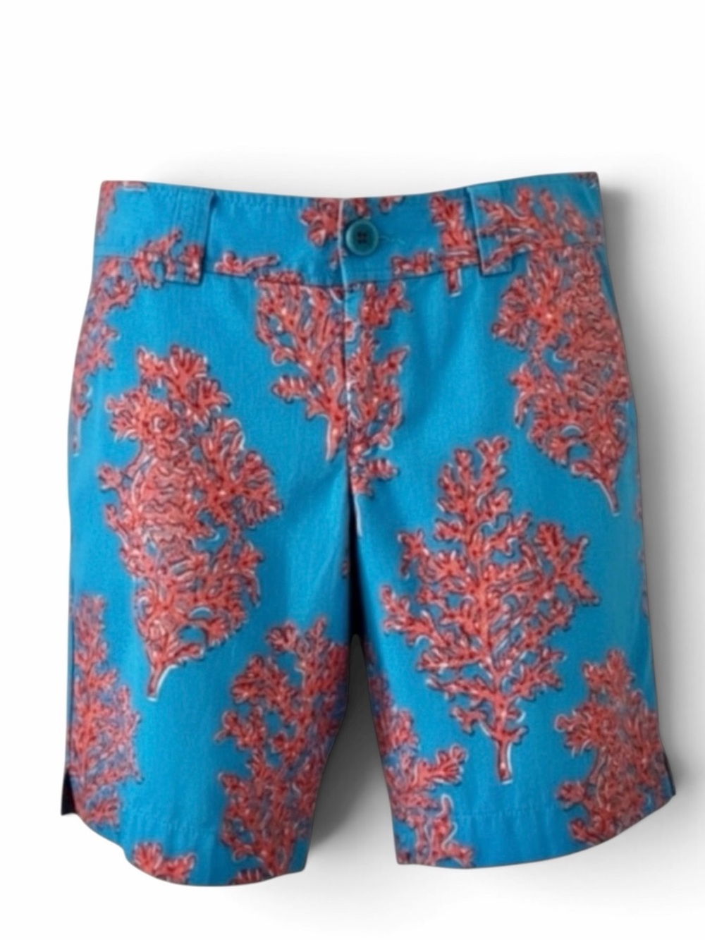 Lilly Pulitzer Aqua Blue Coral Siesta Callahan Shorts Size 2